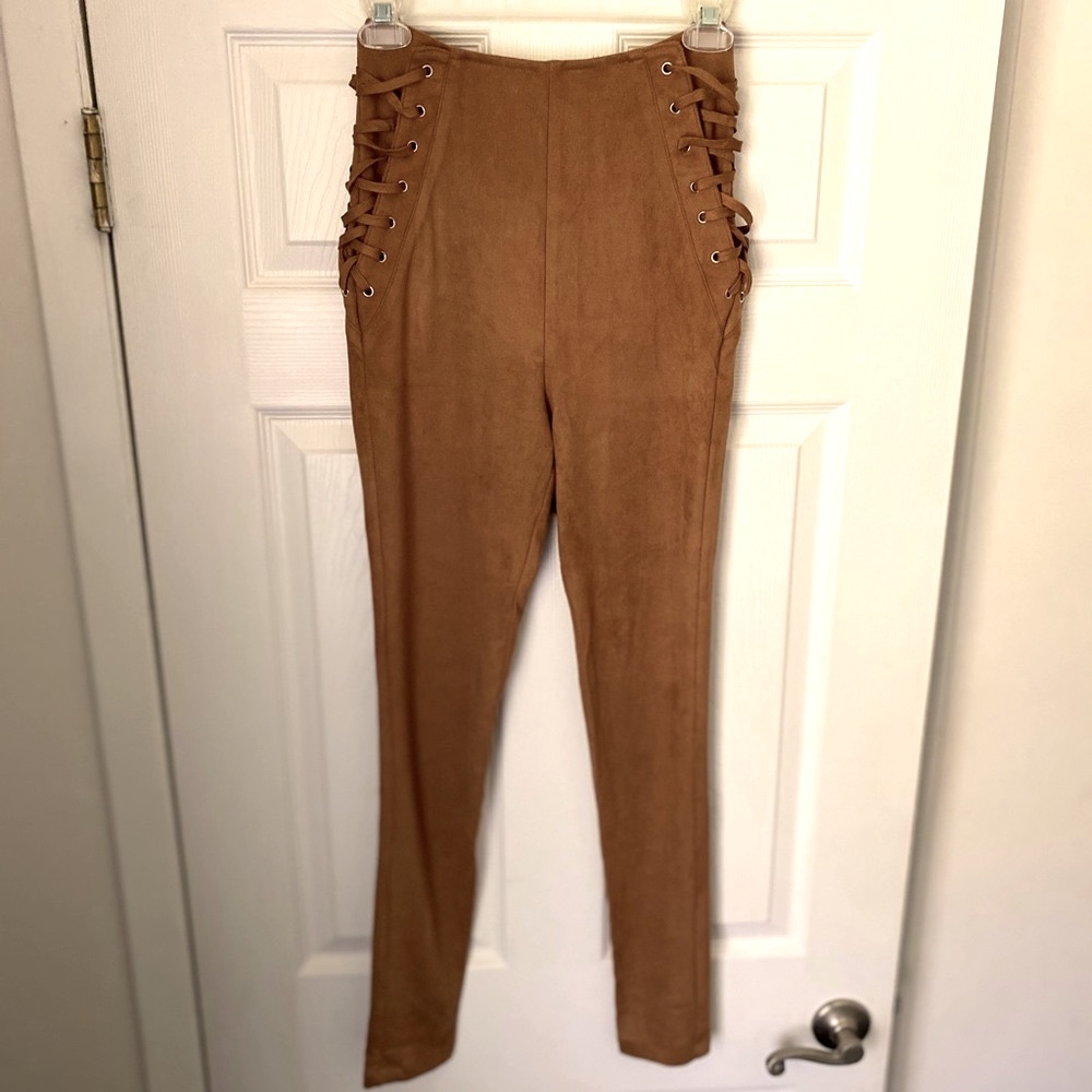 Suede High Waisted Pants